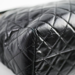 Chanel Shiny Large Front Pocket Calfskin Tote Black