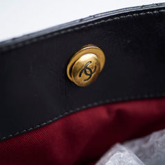 Chanel Shiny Large Front Pocket Calfskin Tote Black