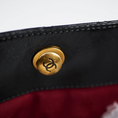 Chanel Shiny Large Front Pocket Calfskin Tote Black