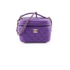 Chanel Vanity Purple Caviar Crossbody