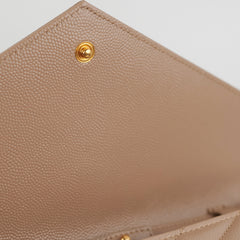 Saint Laurent Classic Cassandre Chain Wallet on Chain WOC Dark Beige