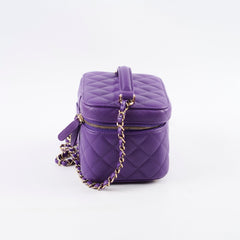 Chanel Vanity Purple Caviar Crossbody