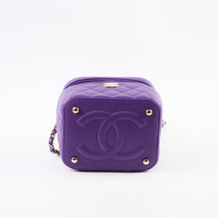 Chanel Vanity Purple Caviar Crossbody