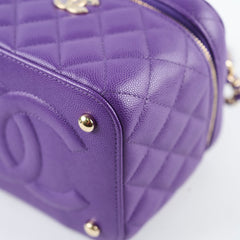 Chanel Vanity Purple Caviar Crossbody