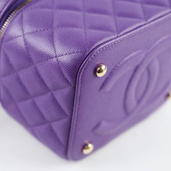 Chanel Vanity Purple Caviar Crossbody