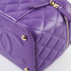 Chanel Vanity Purple Caviar Crossbody