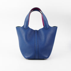 Hermes Picotin 18 Clemence Deep Blue/Anemone