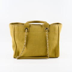 Chanel Deauville Small Green/Gold Tote