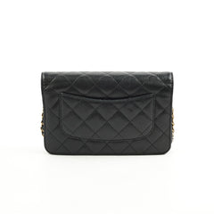 Chanel Caviar Wallet on Chain WOC Black GHW
