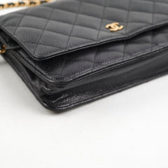 Chanel Caviar Wallet on Chain WOC Black GHW