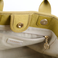 Chanel Deauville Small Green/Gold Tote