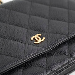 Chanel Caviar Wallet on Chain WOC Black GHW