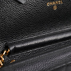Chanel Caviar Wallet on Chain WOC Black GHW