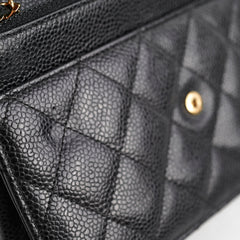 Chanel Caviar Wallet on Chain WOC Black GHW