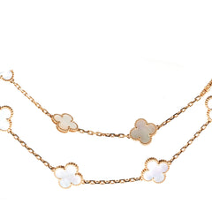 Van Cleef and Arpels 10 Motif White Mother of Pearl Necklace