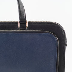 Prada Saffiano Leather Briefcase Crossbody Black