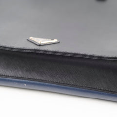 Prada Saffiano Leather Briefcase Crossbody Black