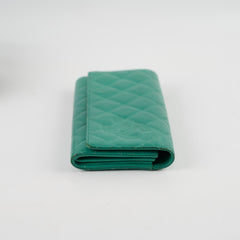 Chanel Green Caviar Long Wallet