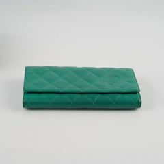 Chanel Green Caviar Long Wallet
