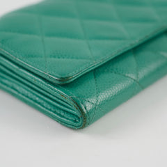 Chanel Green Caviar Long Wallet