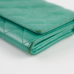 Chanel Green Caviar Long Wallet