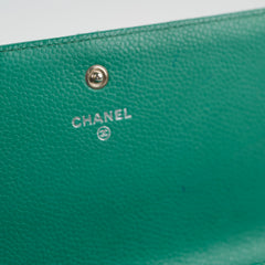 Chanel Green Caviar Long Wallet