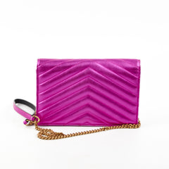 Saint Laurent Envelope Wallet On Chain WOC Metallic Pink