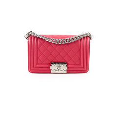 Chanel Small Boy Caviar in Red
