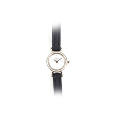 Hermes Faubourg Mini 15mm Watch Navy with 18k White Gold Diamonds