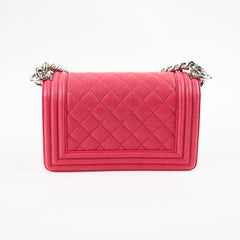 Chanel Small Boy Caviar in Red