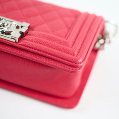 Chanel Small Boy Caviar in Red