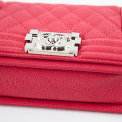 Chanel Small Boy Caviar in Red
