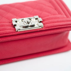 Chanel Small Boy Caviar in Red