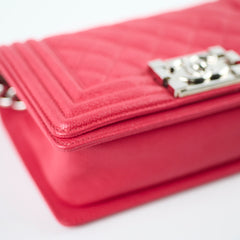 Chanel Small Boy Caviar in Red