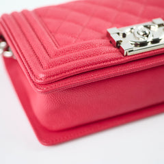 Chanel Small Boy Caviar in Red