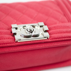 Chanel Small Boy Caviar in Red