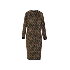 Fendi Long Monogram Knit Dress (Size 42)