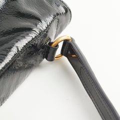 Saint Laurent Black Large Patent/Suede Top Handle Bag