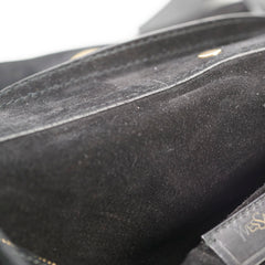 Saint Laurent Black Large Patent/Suede Top Handle Bag