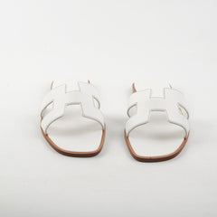 Hermes Oran Sandals White Size 39