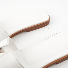 Hermes Oran Sandals White Size 39