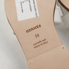 Hermes Oran Sandals White Size 39