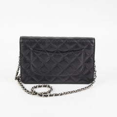 Chanel Caviar Wallet On Chain Black