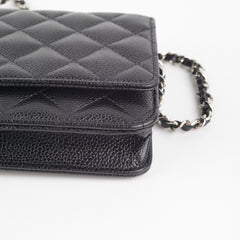 Chanel Caviar Wallet On Chain Black