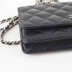 Chanel Caviar Wallet On Chain Black