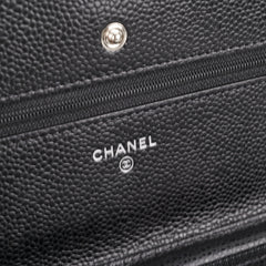 Chanel Caviar Wallet On Chain Black