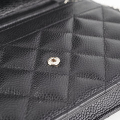 Chanel Caviar Wallet On Chain Black