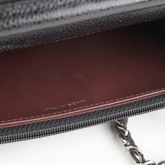 Chanel Caviar Wallet On Chain Black