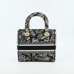 Christian Dior Medium Lady D-Lite Plan De Paris Black