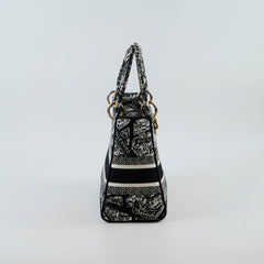 Christian Dior Medium Lady D-Lite Plan De Paris Black
